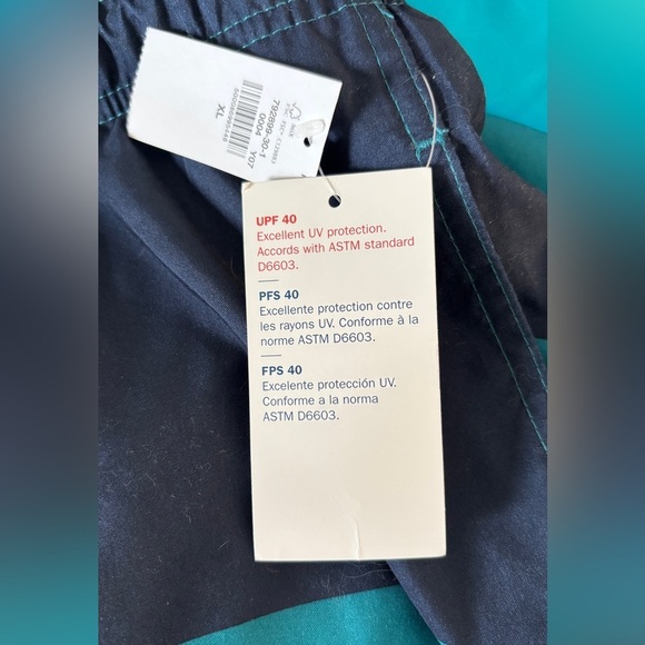 Old Navy Men's XL Swim Trunks Drawstring Pockets Blue Waves Pool Beach Vacation - Picture 8 of 9